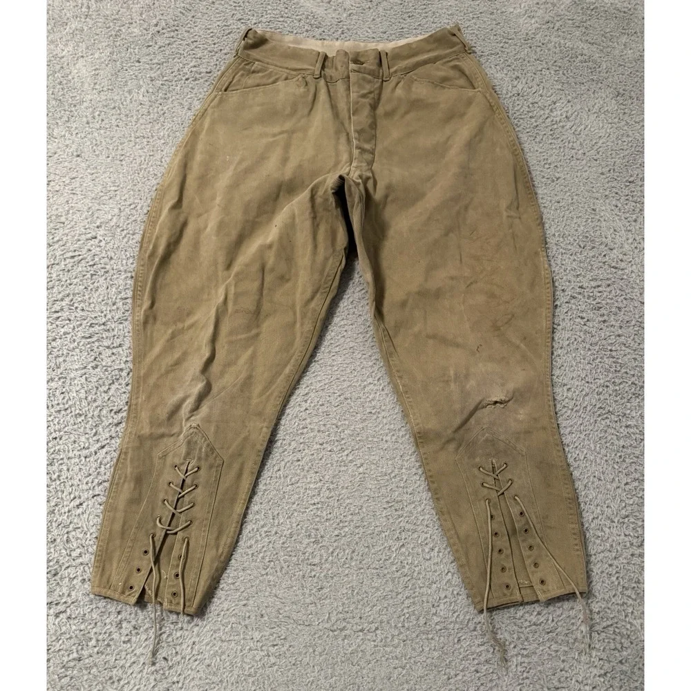 Men's VTG 30s 40s Boy Scout Khaki Breeches / Button Fly‎ Pants 1930s